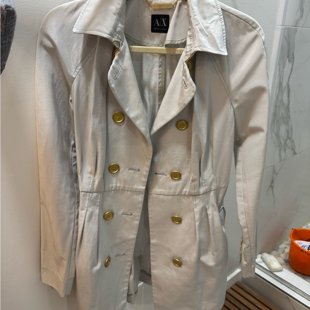 Armani Exchange Women’s Cream Trench Coat